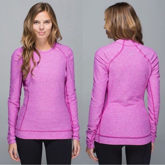 Lululemon Heathered Ultraviolet Think Fast Long Sleeve Size 8 - Picture 1 of 15